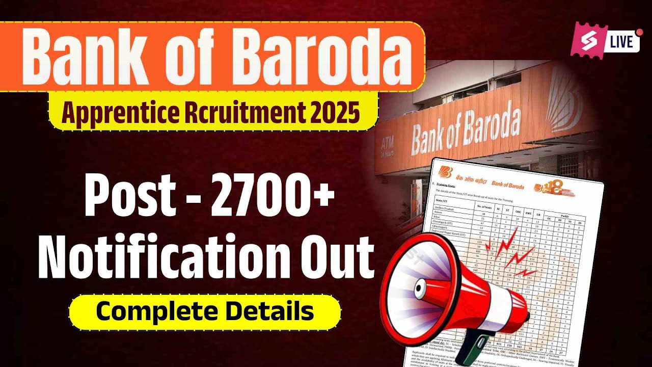 Read more about the article Bank of Baroda Apprentice Recruitment 2025 Notification for 2700 Vacancies